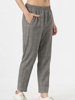 A New Day Gray Plaid Pull On Pants Size S
